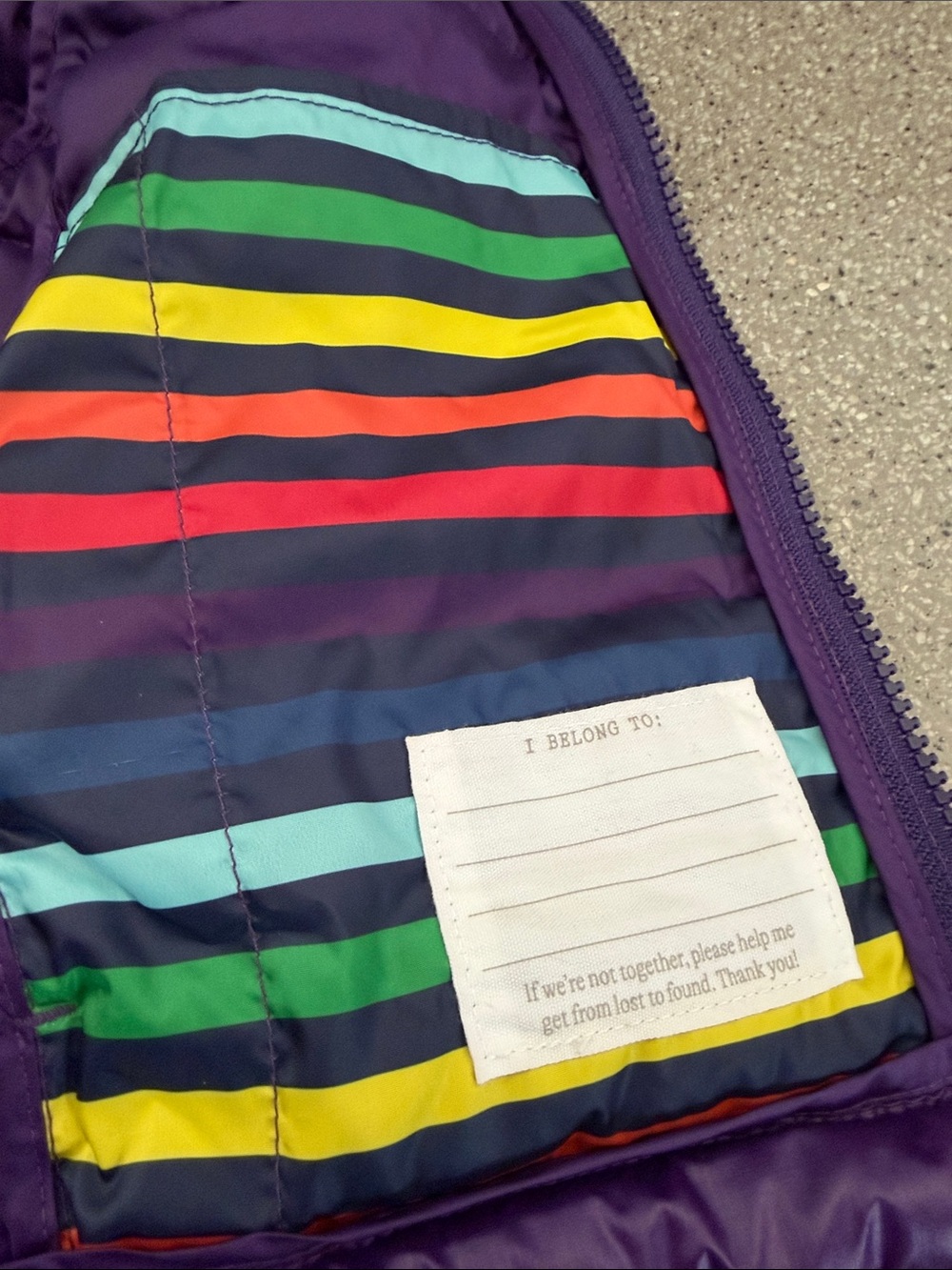 Primary Purple Quilted Puffer Vest with Red Zipper Accent - Picture 4 of 5